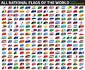 All official national flags of the world . Sticky note design . Vector Royalty Free Stock Photo