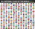 All official national flags of the world . Waving design . Vector Royalty Free Stock Photo