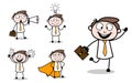 Collection Of Various Happy Cartoon Professional Businessman Poses