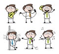 Collection Of Various Music Cartoon Professional Businessman Vectors