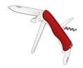 All Purpose Matte Red Swiss Knife Royalty Free Stock Photo