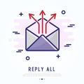 All reply thin line icon Royalty Free Stock Photo