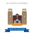 All Saints Cathedral South Sudan Flat sight vector