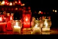 All saints day cemetery sea of candles Royalty Free Stock Photo