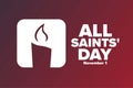 All Saints Day. November 1. Holiday concept. Template for background, banner, card, poster with text inscription. Vector Royalty Free Stock Photo