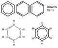 All schemes of benzene, c6h6 Royalty Free Stock Photo