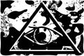 All-Seeing Eye on abstract black background Royalty Free Stock Photo