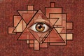 All-Seeing Eye Within Abstract Geometric Network Design Royalty Free Stock Photo
