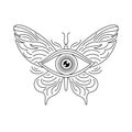 All seeing eye and butterfly Royalty Free Stock Photo