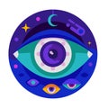 All Seeing Eye Occult Symbol Flat Icon