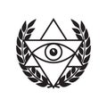 All seeing eye in delta triangle Royalty Free Stock Photo