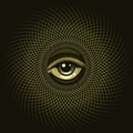 All Seeing Eye Emblem isolated on Black Background