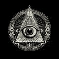 Eye and Pyramid Symbol. Vector Art
