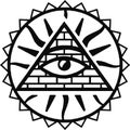 All-Seeing Eye of God |The Eye of Providence | Eye of Omniscience | Luminous Delta | Oculus Dei. Ancient mystical sacral symbol of Royalty Free Stock Photo