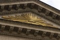 The All-Seeing Eye is a Masonic symbol depicted on the facade of the Kazan Cathedral in St. Petersburg Royalty Free Stock Photo