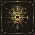 All Seeing Eye Masonic Symbol Esoteric Illustration Royalty Free Stock Photo
