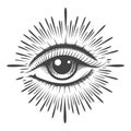 All seeing Eye of Providence Masonic Symbol Illustration