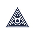 All seeing eye pyramid logo icon