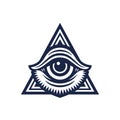 All seeing eye pyramid logo icon