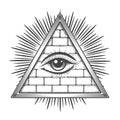 All Seeing Eye Pyramid Masonic Symbol