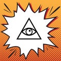 All seeing eye pyramid symbol. Freemason and spiritual. Vector.