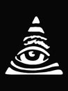 All seeing eye. Sign Masons. Black background