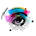 All seeing eye symbol, vector illustration. Great idea to print a modern t-shirt or youth poster