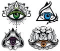 All seeing eye symbol. Vision of Providence. Tattoo eyes