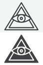 All seeing eye vector icon in line and solid different style Royalty Free Stock Photo