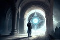 Concept of all seeing eye and predictions of future. Generative AI