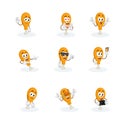 All set Fried Chicken mascot and background Royalty Free Stock Photo