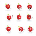 All set Red apple Logo mascot