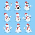 All set Snowman mascot logo