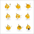 All set Ugli Fruit mascot and background Royalty Free Stock Photo