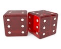 All six, Red dice isolated on white Royalty Free Stock Photo
