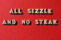 All Sizzle and No Steak, phrase as banner headline