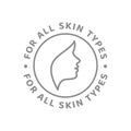 For all skin type cosmetics vector line label