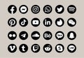 All Social media vector icon set on gray color