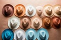 all sorts of hats Natural colorful colors minimalist Royalty Free Stock Photo