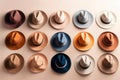 all sorts of hats Natural colors minimalist Royalty Free Stock Photo