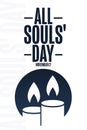 All Souls Day. November 2. Holiday concept. Template for background, banner, card, poster with text inscription. Vector