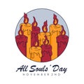 all souls day poster template vector horizontal