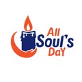 All souls day type vector design. Vector illustration of a Background for All Soul`s Day. Royalty Free Stock Photo