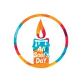 All souls day type vector design. Vector illustration of a Background for All Soul`s Day. Royalty Free Stock Photo