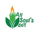 All souls day type vector design. Vector illustration of a Background for All Soul`s Day. Royalty Free Stock Photo