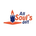 All souls day type vector design. Vector illustration of a Background for All Soul`s Day. Royalty Free Stock Photo