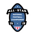 All star american football logo. Vector illustration.