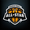 All star basketball, sports logo emblem. Royalty Free Stock Photo