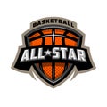 All star basketball, sports logo emblem. Royalty Free Stock Photo