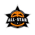 All star basketball, sports logo, emblem. Vector illustration.